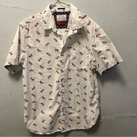 Denim & Flower Other - denim and flower shirt slim fit Mens Large White Bicycle Print